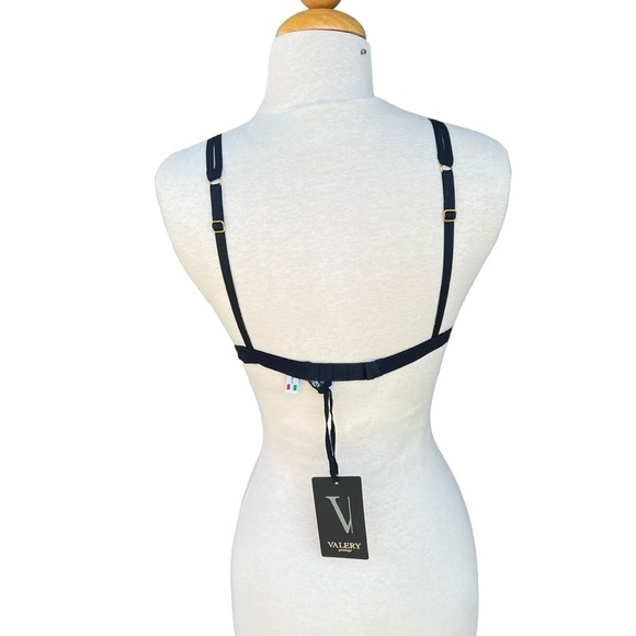 Valery Prestige Collection Luxury Gold Triangle Bra 38B Tulle Leavers Lace NWT - Picture 5 of 16